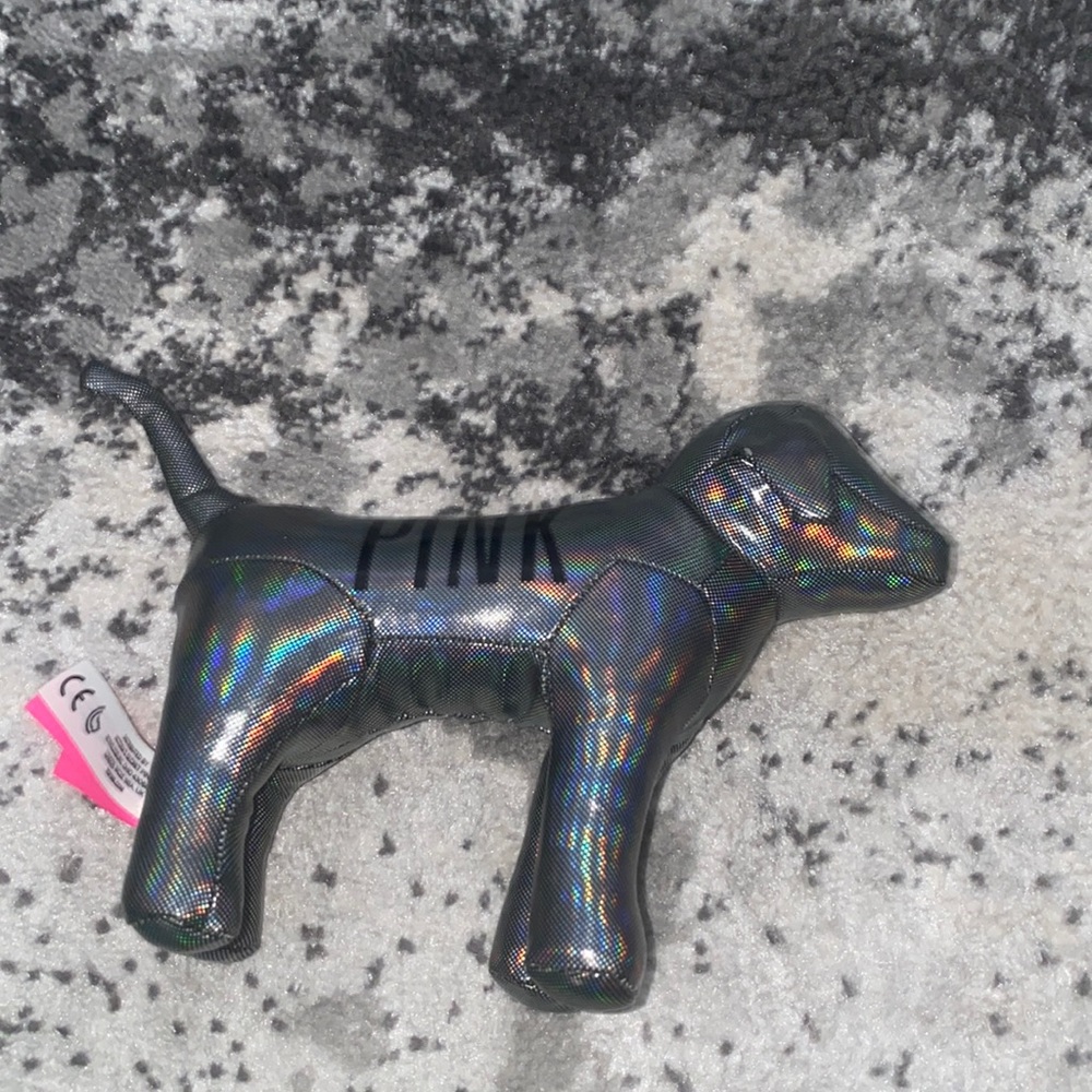 Victoria Secret PINK silver metallic holographic Dog - Picture 2 of 5